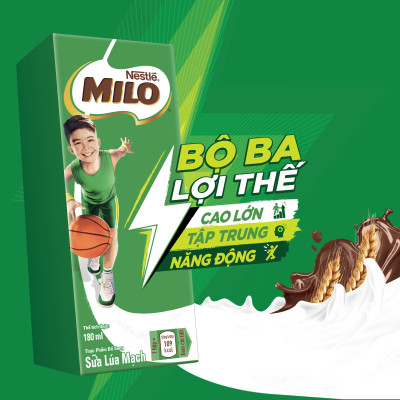 Thùng 48 Hộp Sữa Nestlé MILO Nước (180ml / Hộp) - không màng nhựa