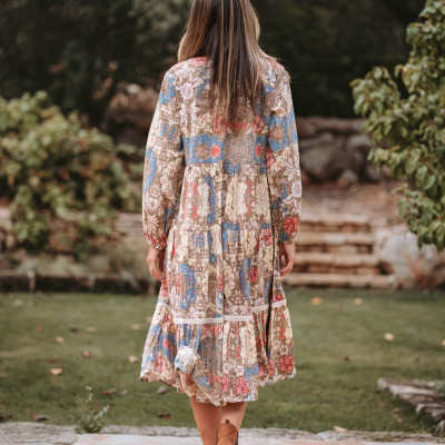 Đầm Midi Hoa Cotton Isla Bonita