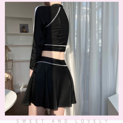 Bộ đồ bơi bikini kín đáo nữ hai mảnh đi tắm biển áo dài tay kèm váy - BB