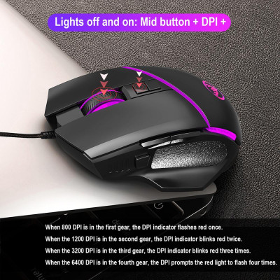 
Combo Bàn phím và Chuột HXSJ A876 + V100 chơi game một tay với DPI có thể điều chỉnh