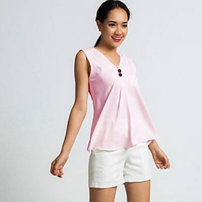 Áo Sát Nách Nữ Áo Kiểu Nữ Đẹp Thời trang thiết kế Hity TOP079 (Hồng Anh Đào)