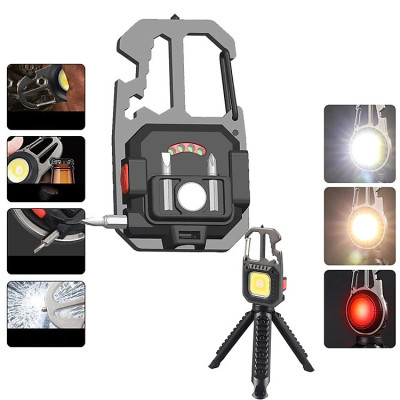 Đèn LED Mini Móc Khóa Siêu Sáng Tiện Dụng PaKaSa,  Đèn Pin COB Dã Ngoại Thường Ngày, Sạc TYPE-C Tiện Dụng Dung Lượng PIN 500mAh- HÀNG CHÍNH HÃNG