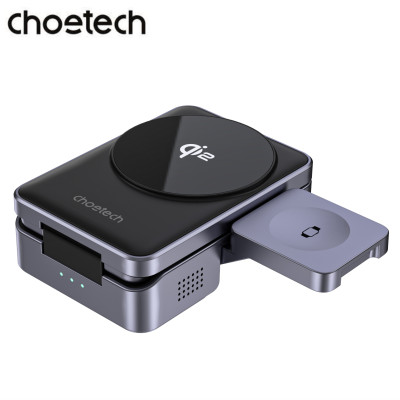 Đế sạc nhanh không dây 3 in 1 công suất 15W Choetech T637 chuẩn Qi2 - Hàng chính hãng