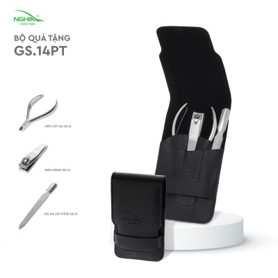 Bộ Quà Tặng (Kềm Da-Bấm Móng-Sủi Da) Thép Không Gỉ Cao Cấp KỀM NGHĨA GS.14 PT
