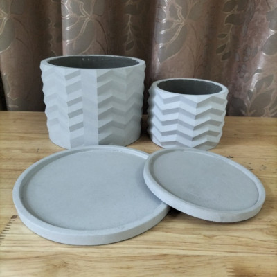 Chậu xi măng cao cấp ORIGAMI, đường kính 15x11cm, chậu trồng cây để bàn làm việc , chậu cây decor văn phòng, quán ăn, ban công  Cement pots 