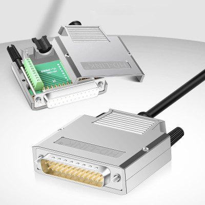 Đầu bấm cổng DB25 đực male bắt vít kèm vỏ ốp kẽm chân đồng mạ vàng 24K HD-LINK YL-JM003-25M.  HÀNG CHÍNH HÃNG !!!