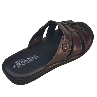 Dép Nam Quai Ngang Da Bò Thật TiTi ĐÔ Cao Cấp DNA2118d