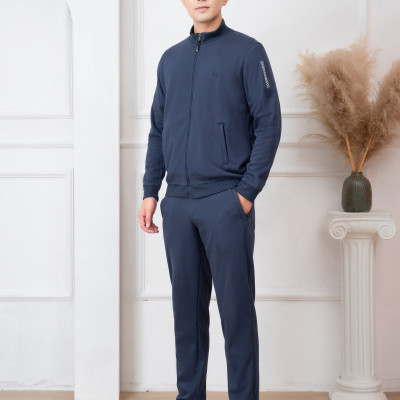 Bộ nỉ nam kéo khóa ALIGRO màu navy BN.19