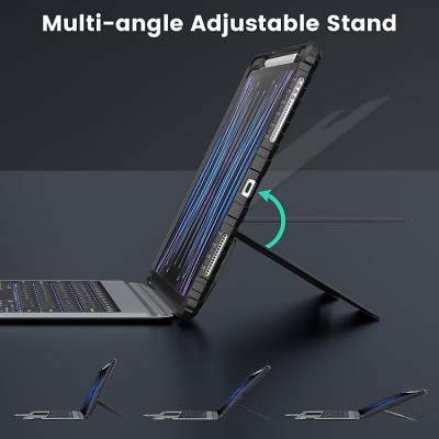 Bao Da Kèm Bàn Phím cho iPad Air 6 11 inch / iPad Air 6 13 inch 2024 M2 Nillkin Bumper Combo Case Keyboard- Hàng Chính Hãng