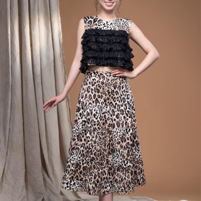 Áo beo lụa cát đắp tua rua chiffon đen LM112433 [BST Da Beo]