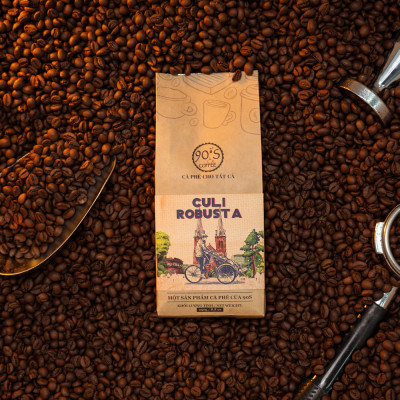 Cà Phê Culi Robusta Rang Xay Nguyên Chất - 90S Coffee Vietnam - 100% Cà Phê Sạch Cao Cấp