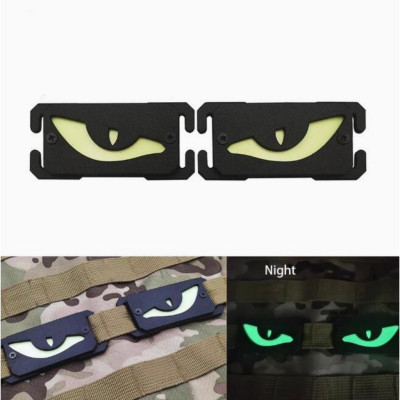 Miếng gắn molle hình đôi mắt phát sáng_Trang trí balo, mũ bảo hiểm, túi