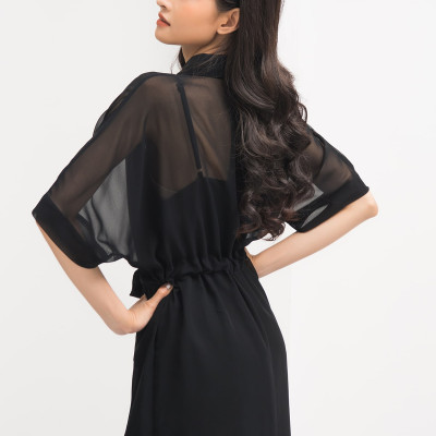 Set Đầm Sơ Mi Gồm Đầm Hai Dây Và Áo Sơ Mi Mỏng Khoác Ngoài Maxivic, La Mộc - LM62159