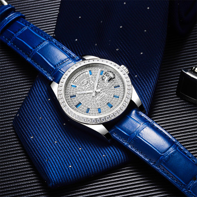 【START】Đồng hồ nam Gypsophila đồng hồ kim cương đồng hồ cơ tự động chức năng hiển thị thứ ngày đồng hồ nam thời trang