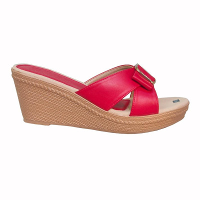 Dép Nữ Quai Ngang Đế Xuồng HÀ NAM Da Bò Thật Cao Cấp 7cm DNU2152