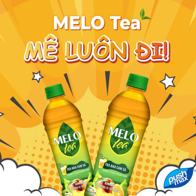 Thùng 24 Chai Trà Đào Cam Sả Melo Tea (455ml x 24 chai)