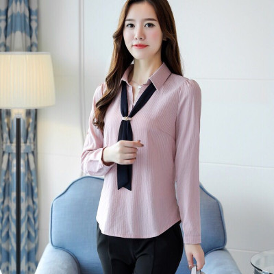 Áo kiểu nữ tay lỡ cổ phối nơ sang trọng - dài qua gối thích hợp mặc công sở