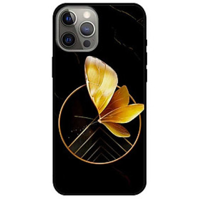 Ốp lưng dành cho Iphone 12 - Iphone 12 Pro - Iphone 12 Pro Max mẫu Vòng Tròn Bướm Vàng