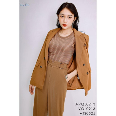 Quần Cullotes Emspo cạp bản to ghép bộ cùng blazer VQL0213