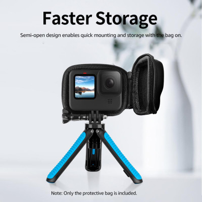 Túi đựng bảo vệ TELESIN Hộp đựng có dây kéo Túi đựng nửa mở IP54 Chống thấm nước Thay thế cho GoPro Hero 9 Black Action