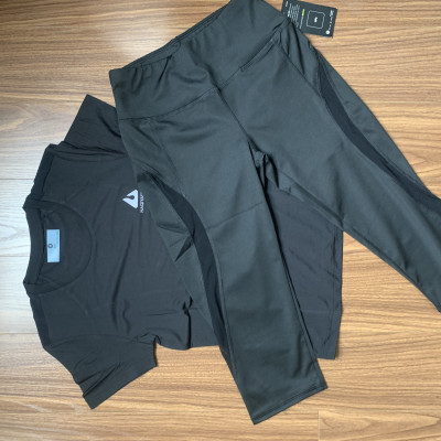 SET ĐỒ NỮ GỒM QUẦN LEGGING LỬNG VÀ ÁO THUN NỮ NGẮN TAY ĐA NĂNG