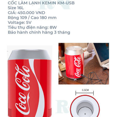Cốc làm lạnh 5V đa năng Kemin KM-USB trên ô tô - văn phòng - gia đình
