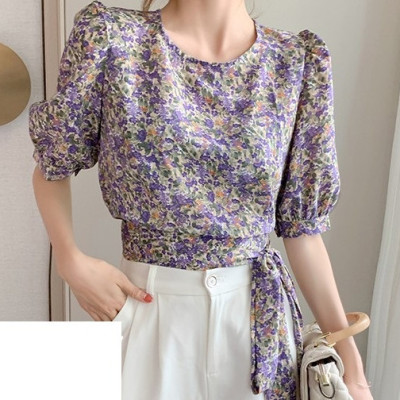 ÁO HOA CROPTOP THẮT NƠ EO XINH XẮN