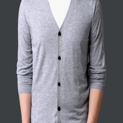 Áo Khoác Nhẹ Nam Cardigan Chất Nỉ Phối Cổ Tim Phong Cách Nam Tính Cao Cấp AN14 - ShopN6