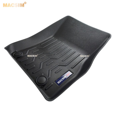 Thảm lót sàn xe ô tô Mazda CX3 màu đen trơn Nhãn hiệu Macsim chất liệu nhựa TPV cao cấp - 2 hàng ghế