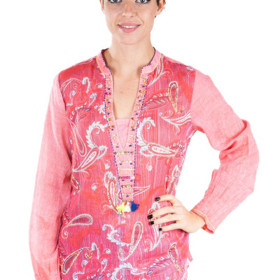 Áo Sơ Mi Thêu Kết Hạt Cao Cấp Cotton Isla Bonita