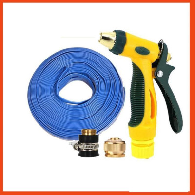 Bộ dây vòi xịt nước rửa xe, tưới cây tăng áp 3 lần,loại 3-5M (nối đồng nhựa đen) 206317