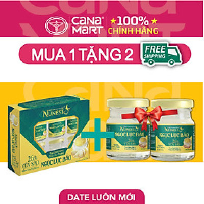[Hộp 6 lọ x 70ml] Nước yến sào cao cấp Nunest NGỌC LỤC BẢO dành cho người lớn và trẻ em trên 3 tuổi