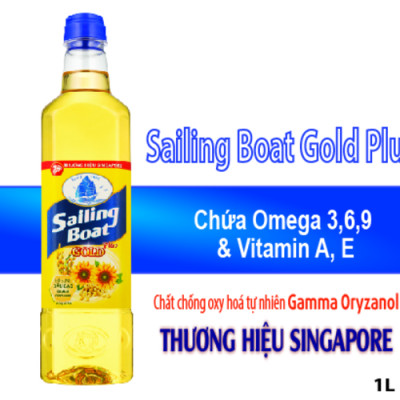 Dầu ăn Sailing Boat Gold Plus 1L giàu Omega 3,6,9 và chất chống oxy hóa [FREESHIP]
