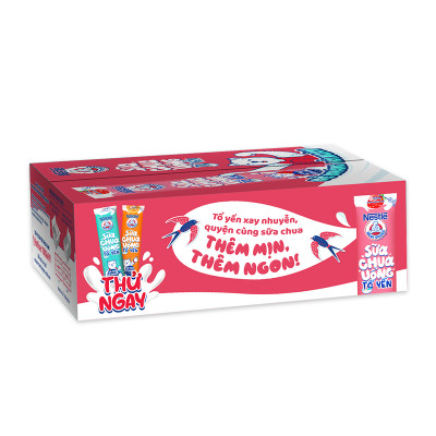 Thùng 28 gói Sữa chua Tổ Yến Nestlé Yogu Gấu Hương Dâu 28x75ml