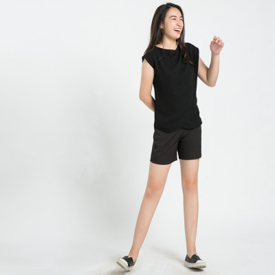 Áo Kiểu Cao Cấp Áo Đắp Vạt Thời trang thiết kế Hity TOP090 (Đen Huyền Bí)