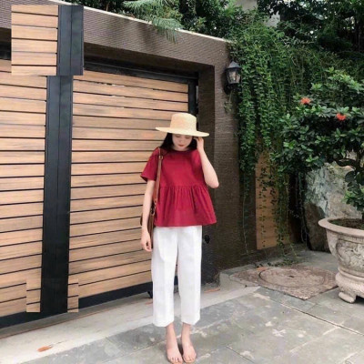 Áo kiểu nữ đẹp form rộng hàng Quảng châu, chất liệu vải mềm mát, phong cách Hàn Quốc, Áo Babydoll tay ngắn NeSa Shop