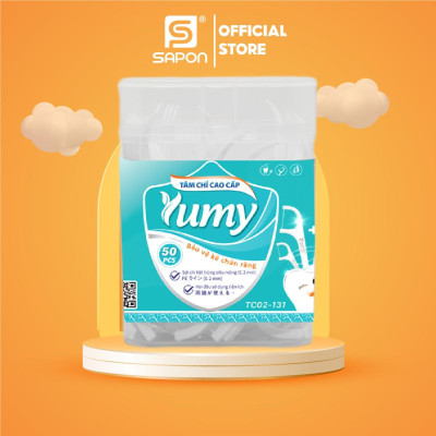 [Lố 12 hộp] Tăm chỉ YUMY Cao Cấp, Tăm chỉ nha khoa hộp đứng (TC02-131) 50 cái/ Hộp