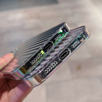 Ốp lưng 3D bảo vệ camera cho iPhone 12 / 12 Pro / 12 Pro Max / 13 / 13 Pro / 13 Pro Max / 14 / 14 Plus / 14 Pro / 14 Pro Max hiệu HOTCASE Laser Aurora - mặt lưng gợn sóng 3D, chống sốc, chống chịu mọi va đập, có khung bảo vệ camera - hàng nhập khẩu