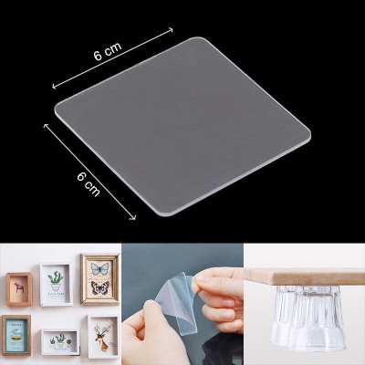 SET 3 Miếng Băng Dính 3M Vuông, Siêu Dính 2 Mặt Trong Suốt, Tiện Dụng- Đa Năng, Loại Vuông 6x6cm, An Toàn Tiện Ích- TakyHome 6000set3