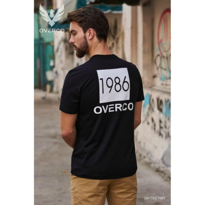 Áo thun OVERCO trắng đen năng động unisex 2021