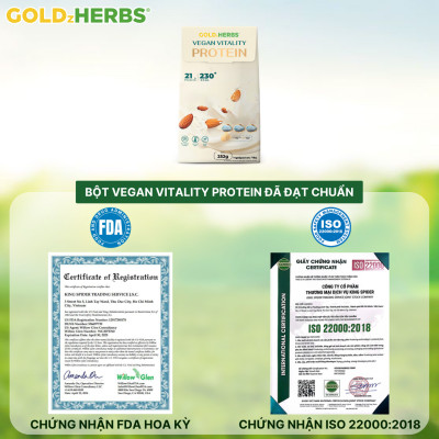 Bột Protein Vegan ViTality GoldzHerbs – 14 gói/ 500g