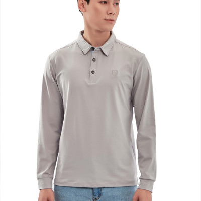 Áo thun nam dài tay ALIGRO chất cotton thấm hút mồ hôi, mềm mại màu ghi ALGAPD051