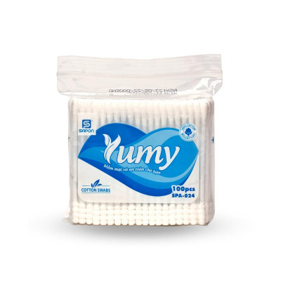 [Lố 12 túi] Tăm bông YUMY Cao Cấp túi zip (TB01-024) - 100 Cái/ Túi