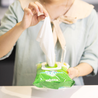 Khăn giấy ướt lau bếp Ecowipes khổ lớn 30x20 cm Kitchen Wipes gói 42 tờ loại bỏ dầu mỡ và vết bẩn nhanh chóng