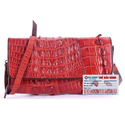Túi Đeo Chéo 2 Gai Nữ Da Cá Sấu Huy Hoàng HT6247 (14.5 x 24.5 cm) - Nâu Đỏ