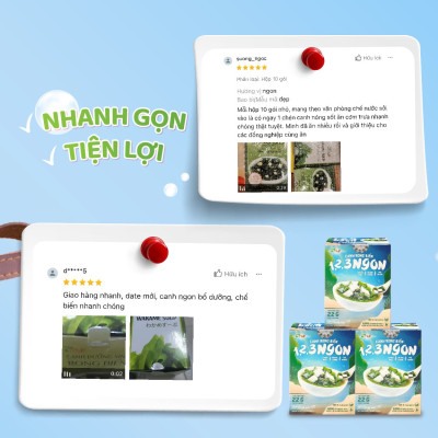 Thùng 12 hộp canh rong biển hộp 10 gói không bột ngọt - TÂM MINH FOODS